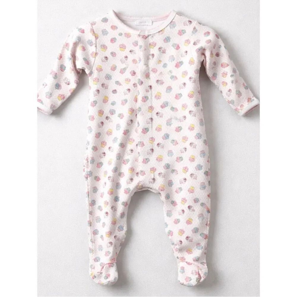 Magnolia Baby cupcake Printed footie Pima cotton size 3 months